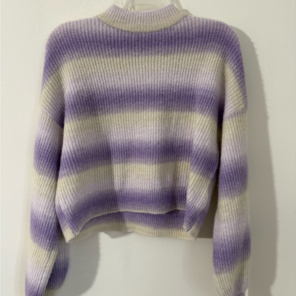 Vero Moda Purple and Cream Crew Neck Sweater